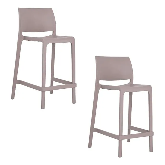 Taburete De Cocina 65cm Inyectado Polipropileno 2 Piezas Gri