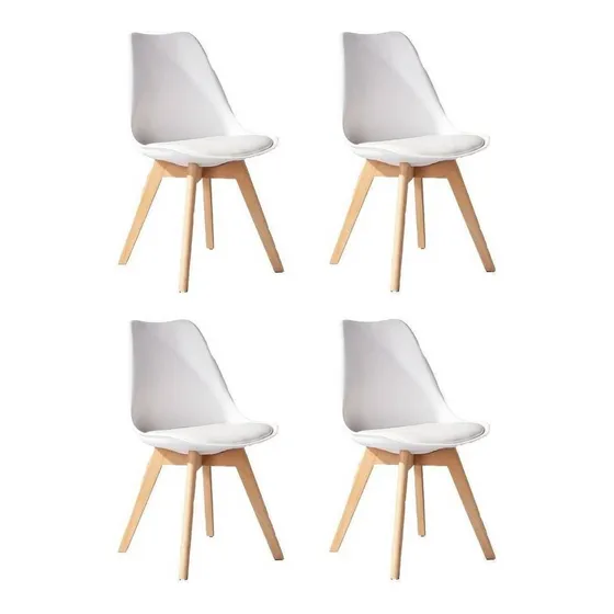 Silla de comedor Flia. HDC Group HDC Group Tulip color blanco x 4 unidades