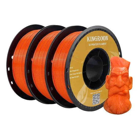 3kg/lote Kingroon Petg Filamento Para Impresora 3d 1.75mm Color Naranja
