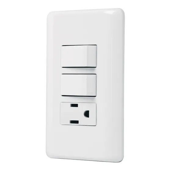 Placa Armada Contacto, 2 Inter. Sencillos Volteck 25081