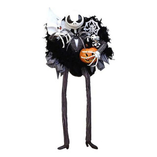Jack Wreath Skellington Corona De Halloween Puerta Delantera Jack Wreath Skellington Corona De Halloween Puerta Delantera