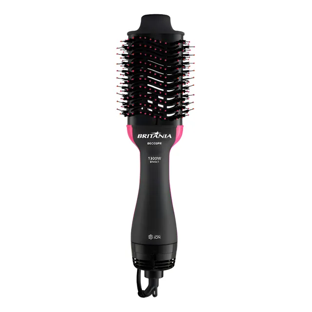 Britânia Escova Secadora Bec02pr 4 Em 1 1300w Cor Preto E Rosa