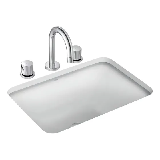 Cuba para banheiro de embutir Deca Classic L375 branco brilhante 48cm x 35.5cm 17cm de altura