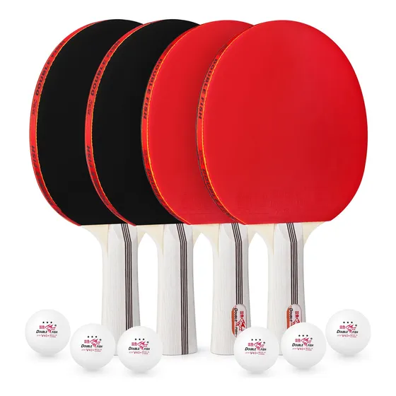 Double Fish Juego 4 Palas 6 Pelotas Estuche Mmg
