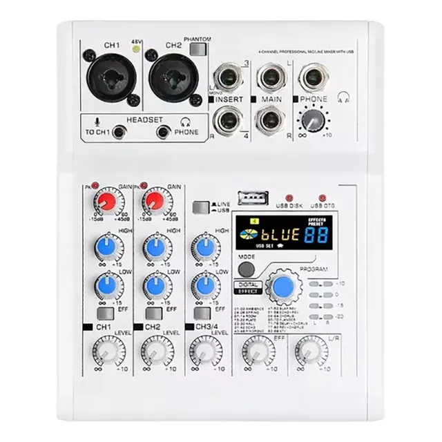 Mezclador De Tarjeta De Sonido De Canal Mini Consola Usb,