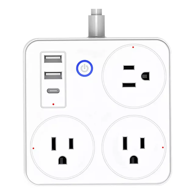 Regleta Multicontactos Inteligente Con 3 Tomas, 3 Usb, 1 C