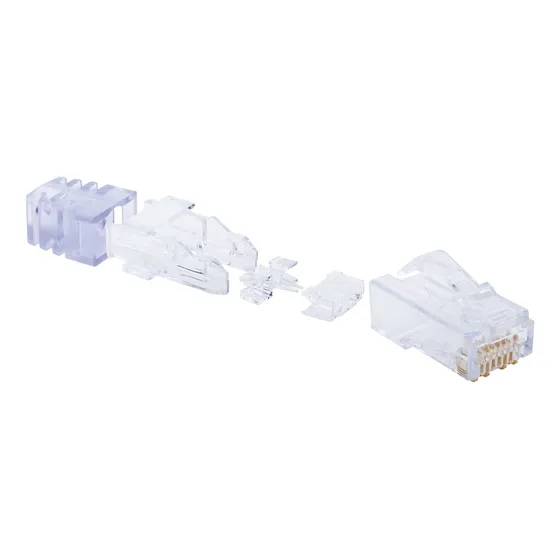 100 Plug Rj45 Cat6 Cable Utp Calibre 23-24 Awg Chapado Oro
