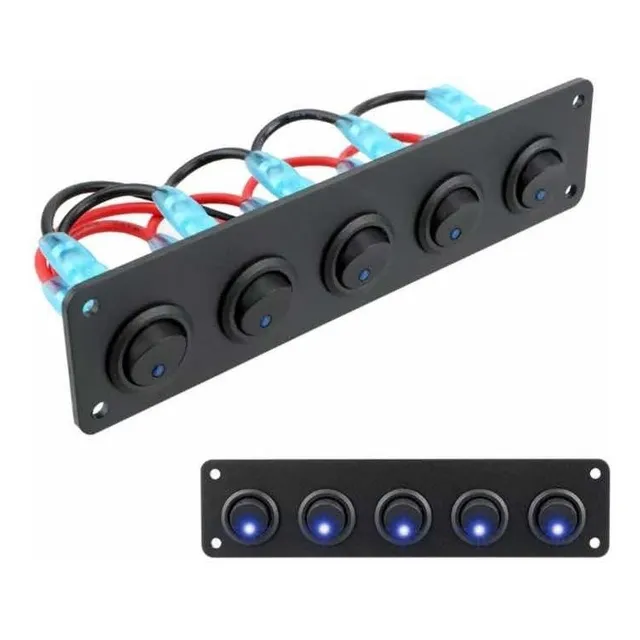 Panel Interruptor 5 Switch Encendido Universal Autos 12-24v
