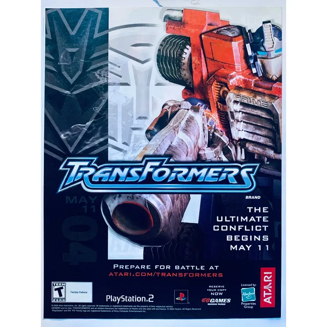 Anuncio Vintage Original Transformers - Ps2 - Laminated A4