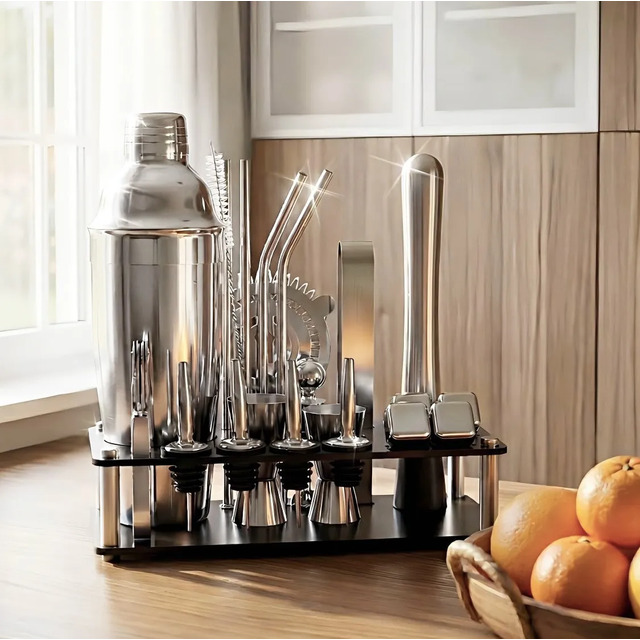 Kit Caipirinha Profissional 23 Peças Inox Coqueteleira 750ml