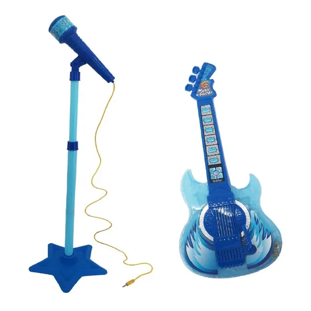 Guitarra Com Microfone Infantil Com Som E Luz - Kids Band