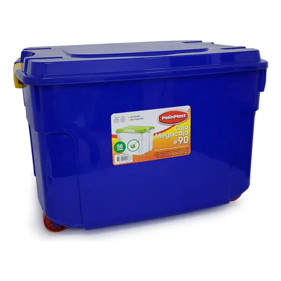 Caja Organizador 56lt Polinplast Con Ruedas