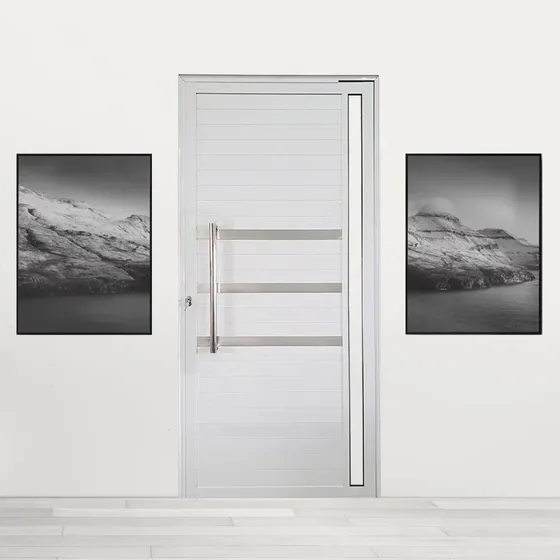 Porta Lambril De Alumínio Direita 210 X 80cm Com Puxador