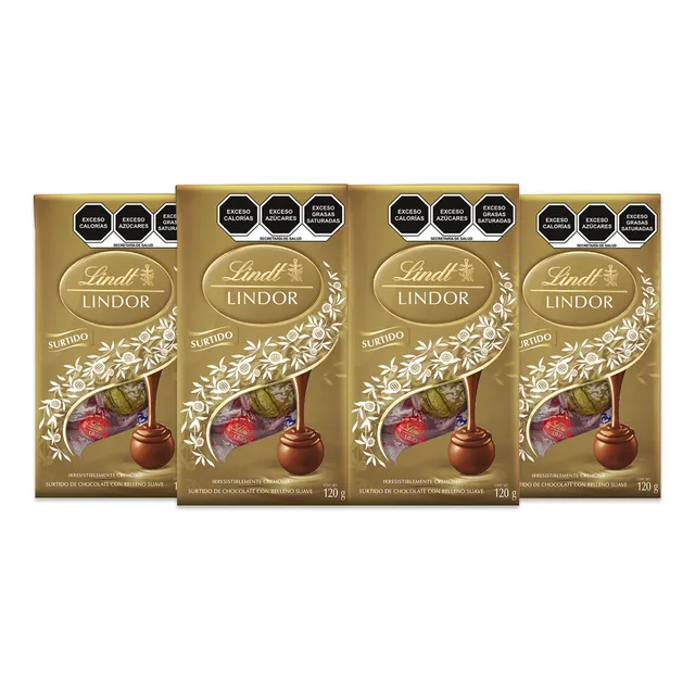 Pack 4 Bolsas Chocolate Lindt Surtidos 120g
