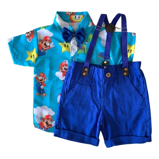 Roupa Infantil Do Mario Bros Menino Tematico Aniversario