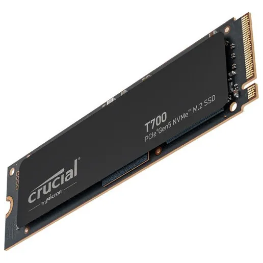 SSD CRUCIAL T700 M.2 NVME DE 1 TB PCIE GEN5 VELOCIDAD DE LECTURA SECUENCIAL: 11.700 MB/S VELOCIDAD DE ESCRITURA SECUENCIAL: 9.500 MB/S COLOR: NEGRO