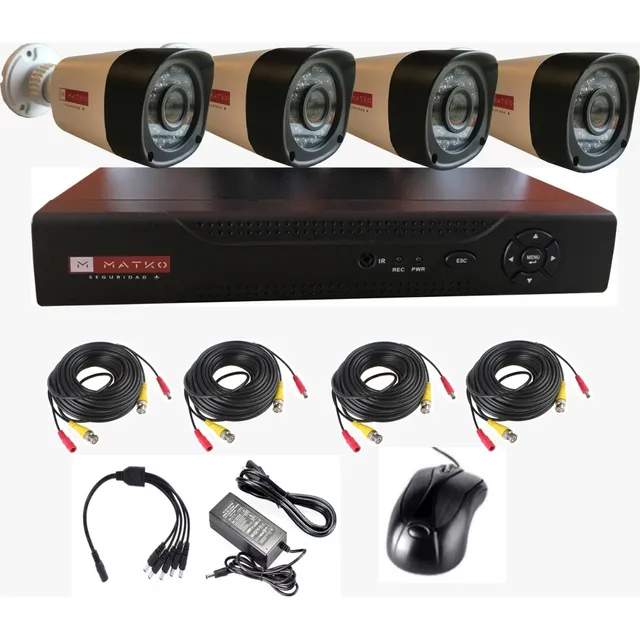 Kit 4 Cámaras Seguridad 1080p Hd Disco Envío Gratis Matko 