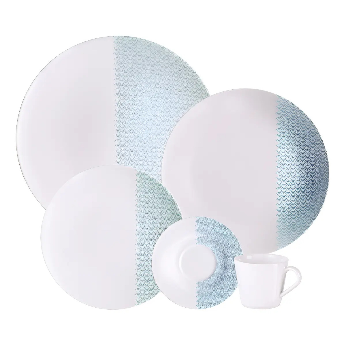 Aparelho de Jantar Aquarius em Porcelana Decorada 20 Peças Tramontina Aparelho de Jantar Aquarius em Porcelana Decorada 20 Peças Tramontina