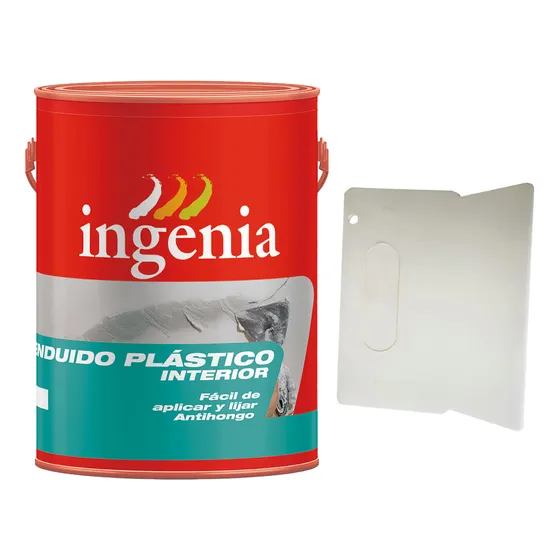 Espátula Plástica + Enduído Secado Rápido Ingenia 7 Kg - Mm