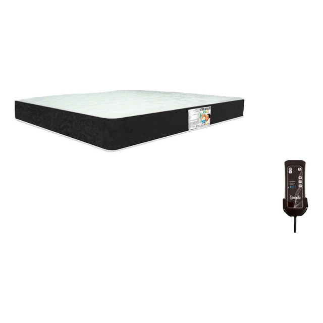 Colchão Casal Massageador Semi Ortopédico D33 - 1,38x1,88 Cor Preto Colchão Casal Massageador Semi Ortopédico D33 - 1,38x1,88 Cor Preto