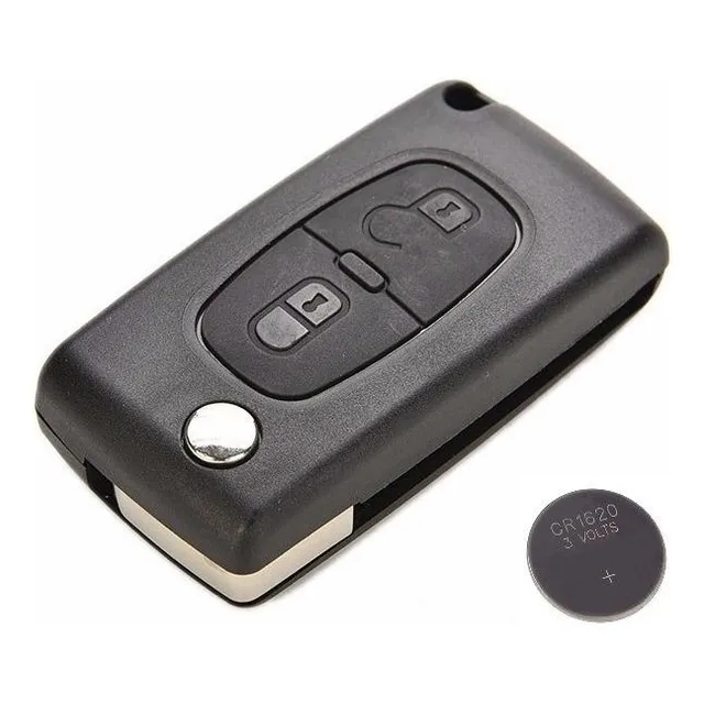 Carcasa + Pila Llave Peugeot 307 308 2 Botones C/portapila