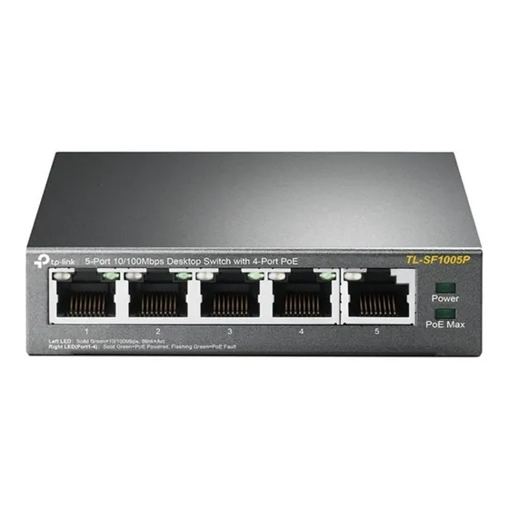Switch Tp-link Tl-sf1005p 5 Puertos 4 Poe Ideal Vigi 58 Watt