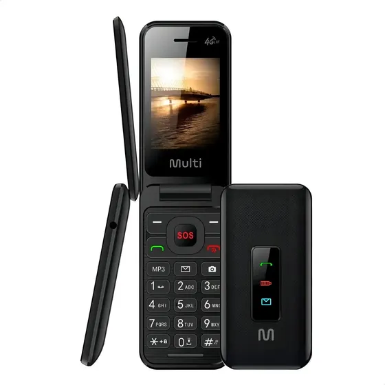 Celular Flip Vita 4G Dual Chip MP3 Preto Multilaser P9227