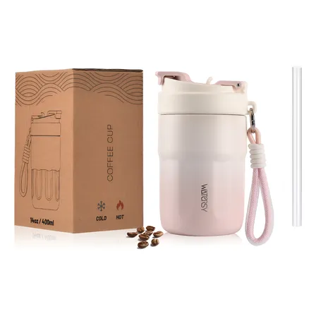 Garrafa Térmica A Vácuo 400ml Aço 316 Café 24h Frio