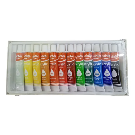 12 Acrílicos Pinturas Acrílicas Pointer 12ml C/u
