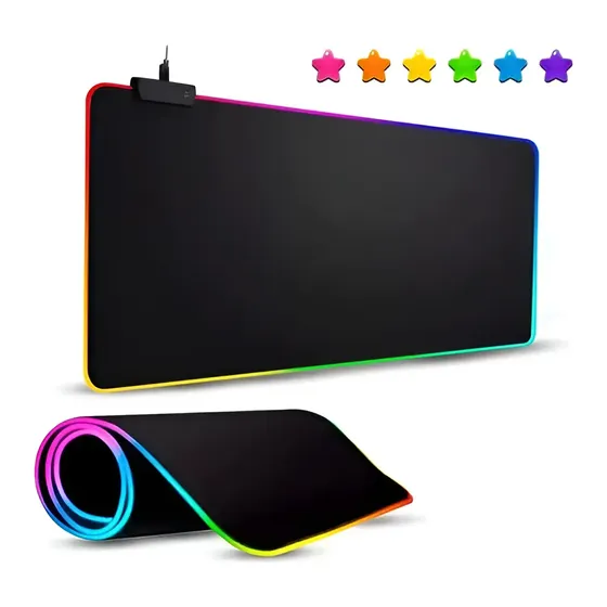 Alfombrilla de ratón Gamer Emborrachado Led Rgb 80x30cm - Valecom | Cuotas sin interés