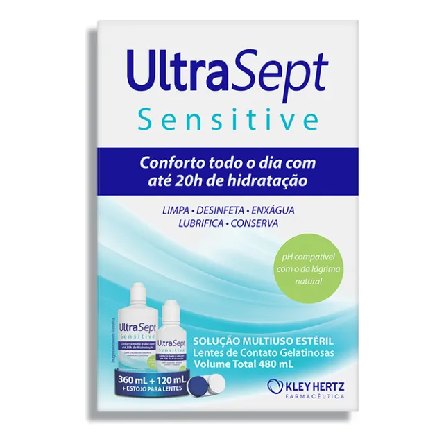 Kit Ultrasept Lentes Contato 480ml Fresh 120ml