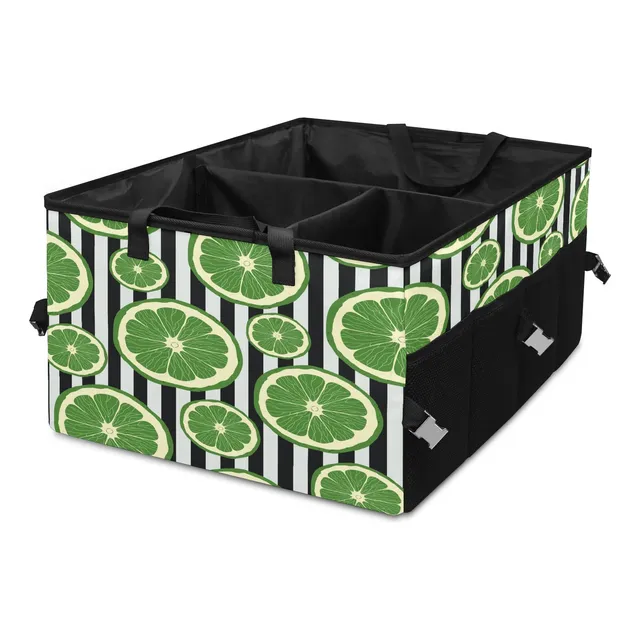 Organizador Maletero Coche Limon Verde Raya Blanca Negra Suv