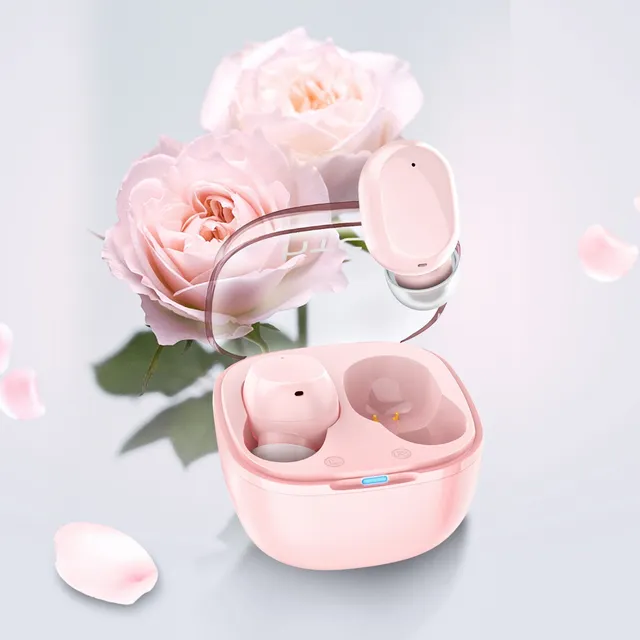Auriculares gamer inalámbricos HTC TWS6D Rosa con luz LED