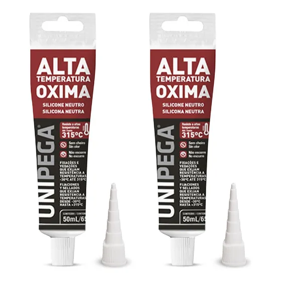 Kit 2 Cola Silicone Resiste Alta Temperatura P/ Forno Motor