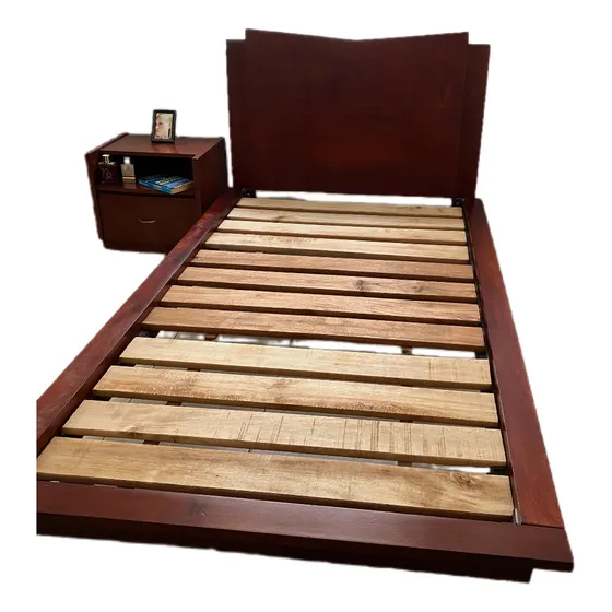 Juego De Alcoba Sencilla En Fina Madera 203x117