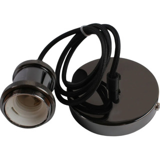 Fio Pendente Retro Decoração 1m Tecido Bocale27+ Canopla Fio Pendente Retro Decoração 1m Tecido Bocale27+ Canopla