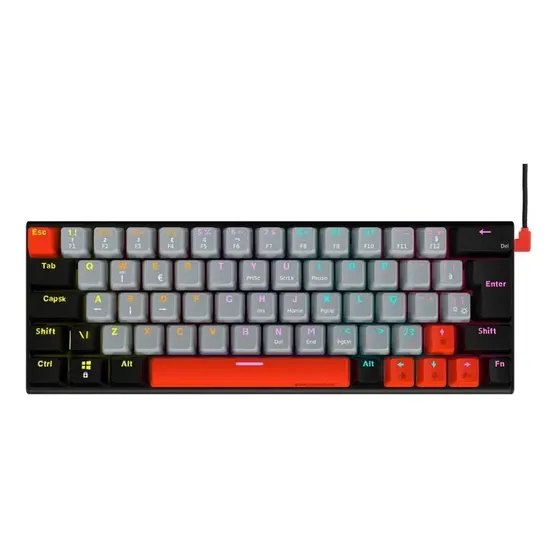 Teclado Mecânico Gamer Pcyes 60% Kuromori PTKM60RD ABNT2 Switch Red Led Rainbow