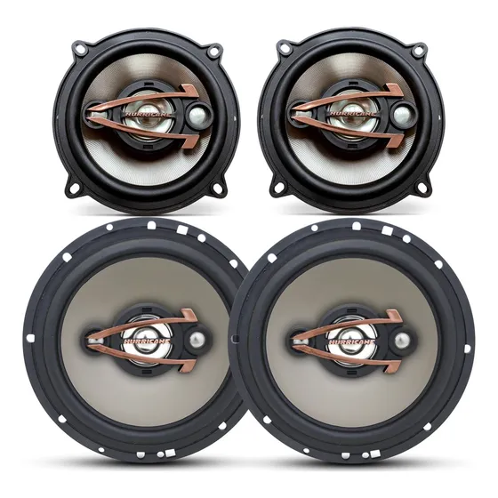 04 Alto Falantes Hurricane 320w Dianteira 6 + 5 Pol Traseiro