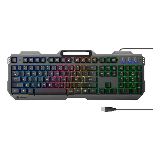 Teclado Gamer Usb Semi Mecánico Steren Rgb