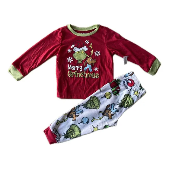 Pijama Navidad Grinch Dr Seuss Niño Manga Larga Y Pantalon