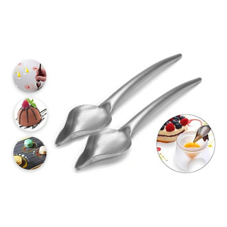 Cuchara De Acero Inoxidable Para Decorar Postres 2 Pzas Cuchara De Acero Inoxidable Para Decorar Postres 2 Pzas