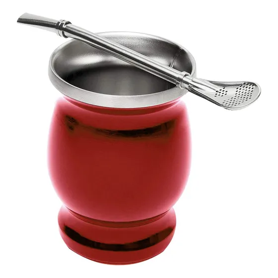 Doble Pared De Acero Inoxidable Mate Calabaza Taza De Té