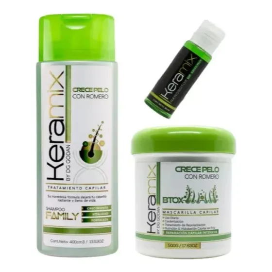 Combo Shampoo Keramix  Crece Pelo + Mascarilla + Ampolla