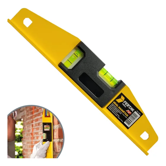 Nível De Alumínio Base Magnética Fertak 12'' 30cm De Mão Imã