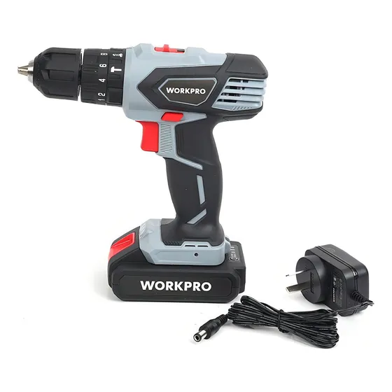 Taladro Percutor Inalambrico 20v Workpro W122033 2 Vel Gris