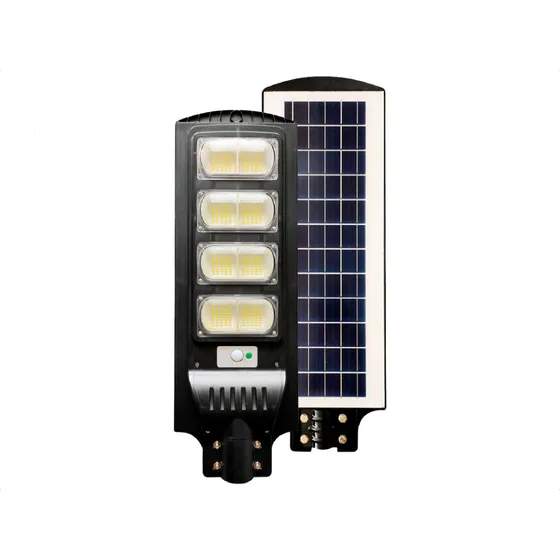 Luminaria Solar 120 Exterior Calle Alumbrado Led Fría Etheos Color Negro