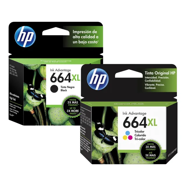 Combo Hp 664xl Cartuchos Originales Negro + Tricolor