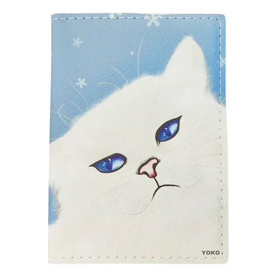 Porta Pasaporte Forro Protector Viaje Estuche Tarjetas Color Gato B