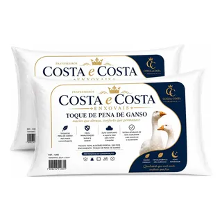 Ibistar Kit 2 Travesseiros 70x50 Antialérgico Lavável Fibra Silicona Branco