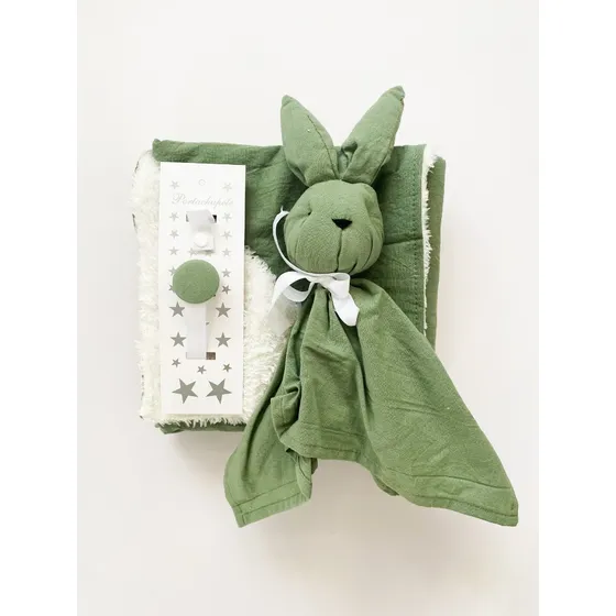 Set Primer Sueño Bebe Manta Trapito Apego Tusor Portachupete